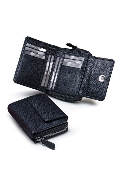 2768 Genuine Leather Women's Wallet - Black