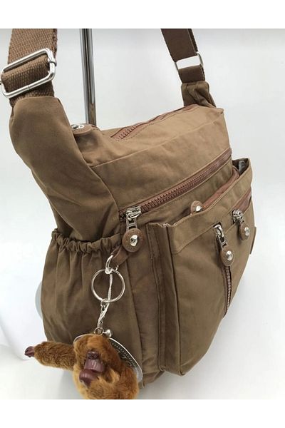 DUOMİNO FCstore Water Resistant Tan Crinkle Shoulder Bag - Crossbody and Pocket