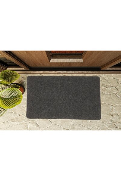 KARMAT Kapı Önü Paspası, Halılı Paspas 45*70, Gri Kapı Önü Paspası
