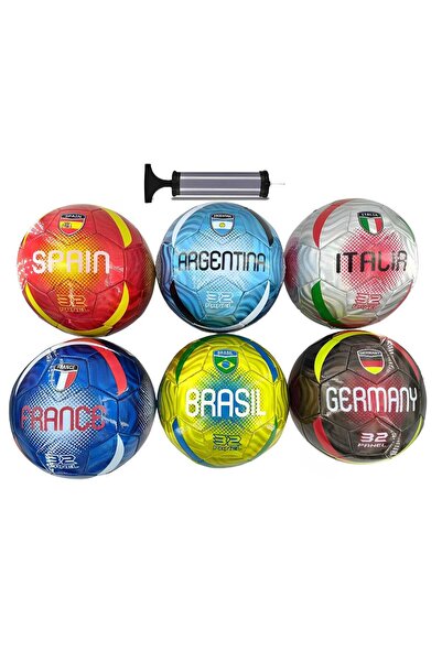 WATSING Futbol Topu Pompalı Parlak   Kaliteli Ülkeler Futbol Topu