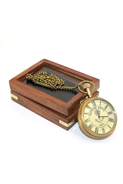 PİRAMİGO Köstekli Saat Ahşap Kutulu ( Çapa )