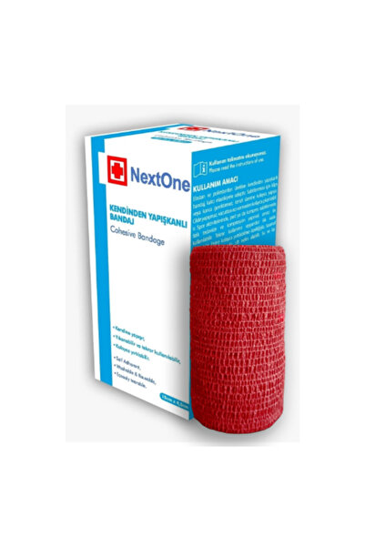 Nextone medikal Kendinden Yapışkanlı Kırmızı Bandaj 10cm*4,5m