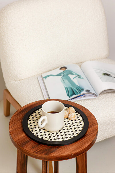 Maison Avf عرض القهوة الدائري الأسود - Hazeran