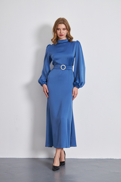 PARLAFASHION LERA Hakim Yaka Uzun Nişan Elbisesi