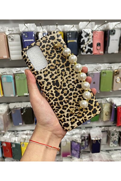 güntekno OPPO A74 4G Inci Boncuklu El Tutmalı Silikon Kılıf