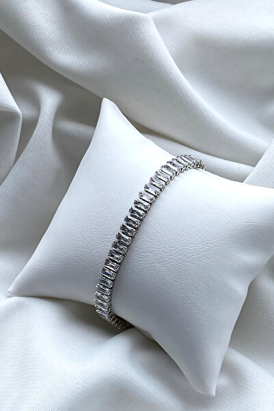TAKIPORT Luxury Women's Bracelet - Silver Color Stoned