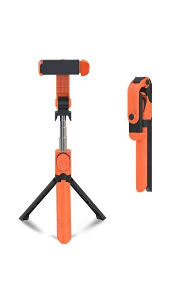 ELSE NIPPON Turuncu Bluetooth Kumandalı Selfie Çubuğu-tripod Vlog Telefon Tutucu