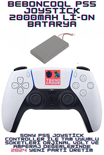 beboncool PS5 Dualsense 3.65V 2000mAh Li-ion Joystick Batarya Pil