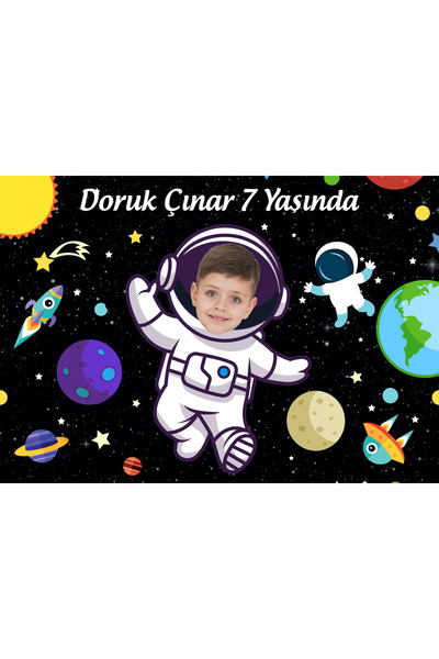 Sunligo Φωτογραφία γενεθλίων με θέμα το διάστημα 70 x 100 cm