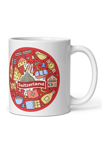 Dünyadan Hediyeler 2 Pieces of Swiss Mug - Travel Souvenir Switzerland Mug