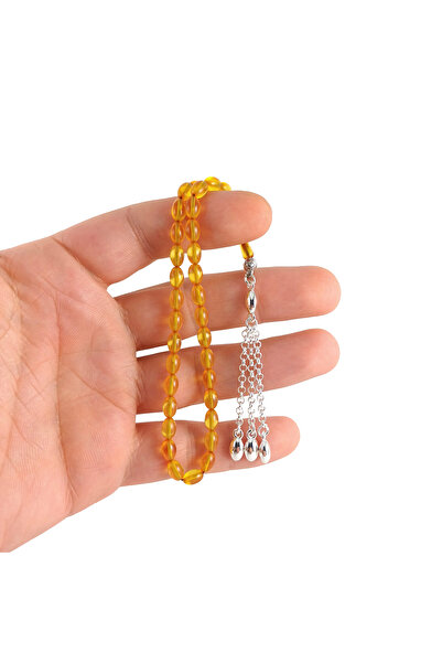 Selderesi MİNİ MİNİ Boy Arpa Kesim Ateş Kehribar Tesbih Özel Tasarım Mikron G...