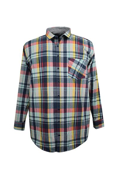 marufshop Βαμβακερό μακρυμάνικο πουκάμισο ξυλοκόπο κατάλληλο για άντρες μεγάλο μέγεθος μεταξύ 118-131 κιλών