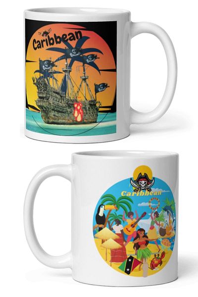 Dünyadan Hediyeler Caribbean Mug - 2 Pieces Travel Souvenir Mug