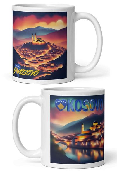 Dünyadan Hediyeler 2 Pieces of Kosovo Mug - Travel Souvenir Mug