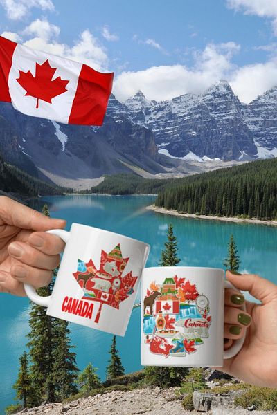 Dünyadan Hediyeler 2 Pieces of Canada Mug - Travel Souvenir Canada Mug