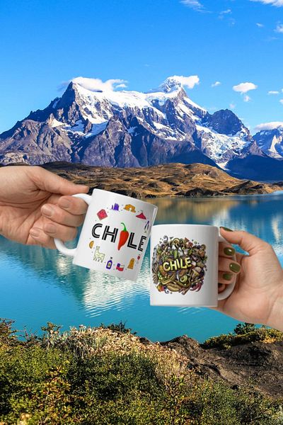 Dünyadan Hediyeler 2 Pieces of Travel Souvenir - Chile Mug Cup Chile Mug