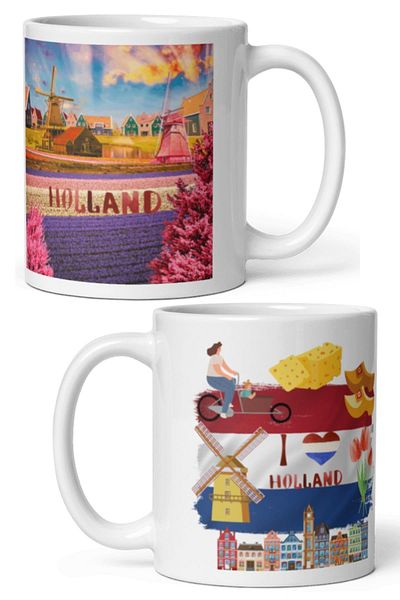 Dünyadan Hediyeler Holland Mug - 2 Pieces Travel Souvenir Mug