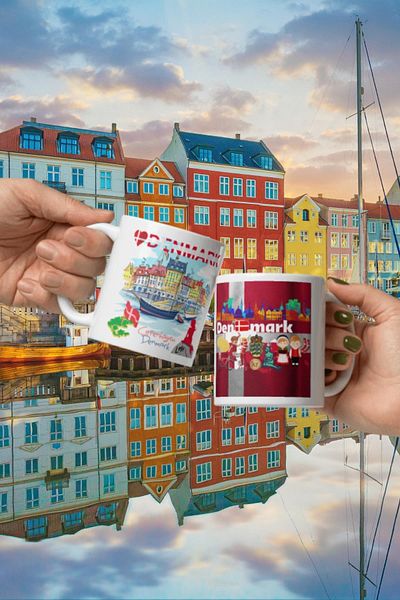 Dünyadan Hediyeler Denmark 2 Pieces Travel Souvenir Mug - Denmark Mug