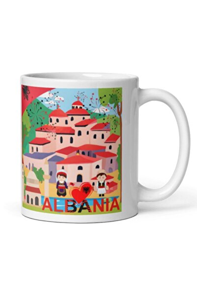 Dünyadan Hediyeler Albania Travel Souvenir - Albania Mug Cup 2 Pieces Mug