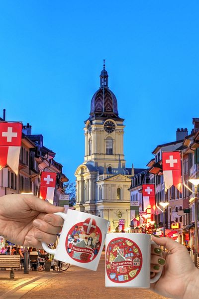 Dünyadan Hediyeler 2 Pieces of Swiss Mug - Travel Souvenir Switzerland Mug