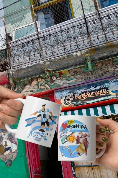 Dünyadan Hediyeler 2 Pieces of Travel Souvenir - Argentina Mug Cup Mug