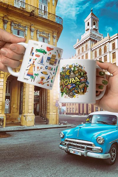 Dünyadan Hediyeler 2 Pieces Cuban Mug Cup Mug for Travel Souvenir