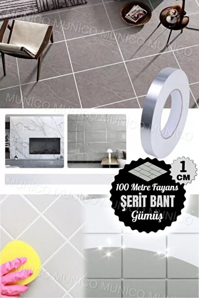 2Pcs Silver Self Adhesive Waterproof Tiles Strip Tape Between Marble Appearance Stylish 1 Cm