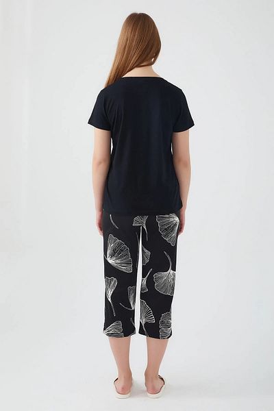 Pierre Cardin Pierre Cardin Licensed - Άνετο γιακά 100% βαμβακερό κοντομάνικο γυναικείο σετ πιτζάμες Capri
