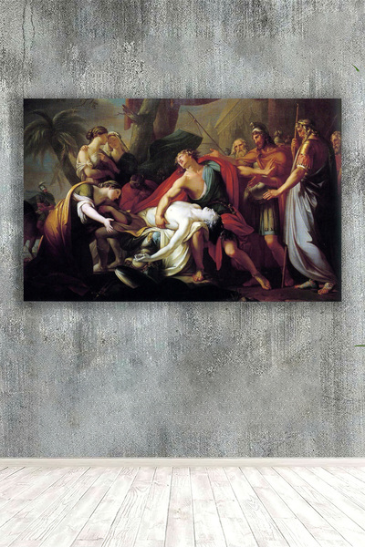 PrintiesPlus Patroklos ve Akhilleus Dekoratif Kanvas Duvar Tablo