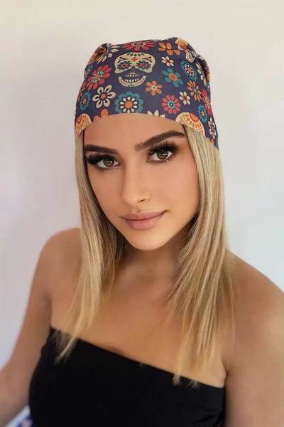 Stone Family متعدد الألوان الجمجمة منقوشة برتقالي طوق الرقبة