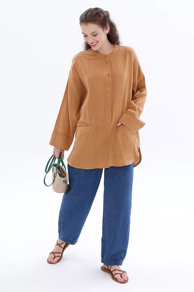 ALLDAY Cotton Oversize Judge Collar Tunic