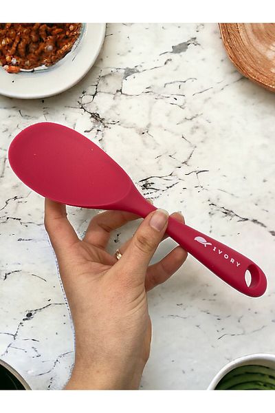 Multiamo Hard Tip Heat Resistant Fireproof Non-Stick Silicone 22 Cm Spoon