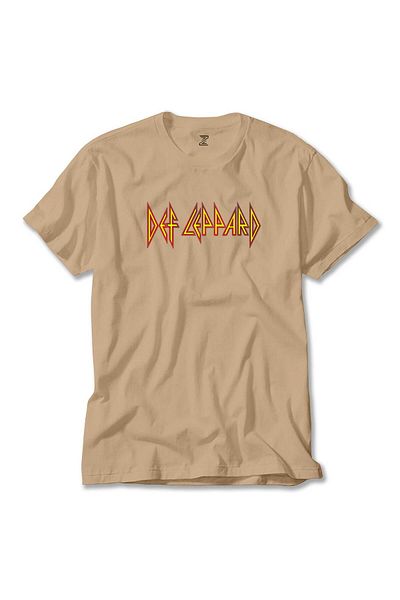 Z zepplin Κρεμ μπλουζάκι με λογότυπο Def Leppard