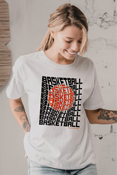 MYADA Tricou oversize cu design scris de baschet cu detalii de baschet