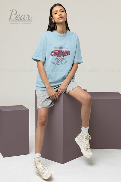Pear Wear Μπλουζάκι College Printed Unisex T-shirt Oversize