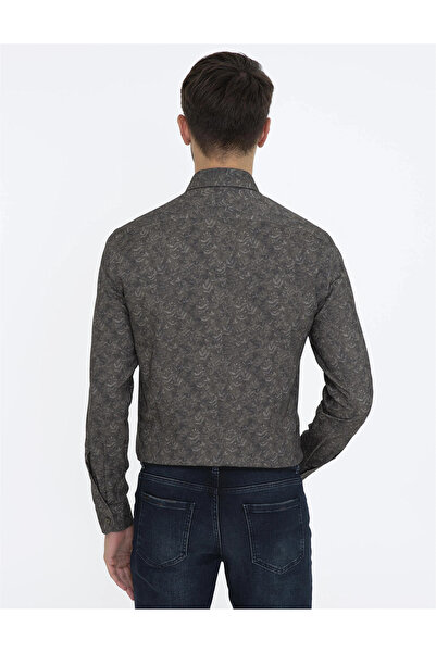 Pierre Cardin Haki Slim Fit Uzun Kollu Gömlek