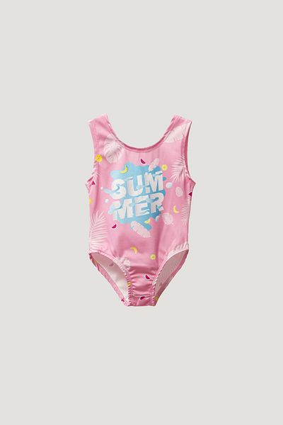 Pop Patterned Girl's Swimsuit - Summer