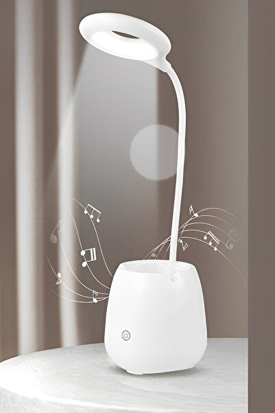 TechnoStation Şarjlı Kalemlikli Telefon Tutuculu Led Masa Lambası Çoklu Özell...