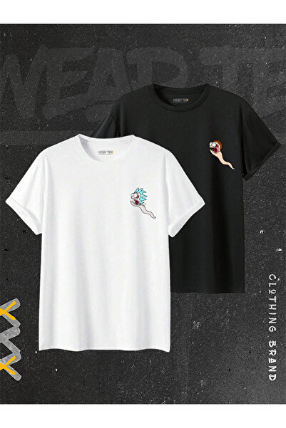 WEARTEX Unisex 2'li Rick and Morty Tasarım Baskılı Sevgili Çift Kombini
