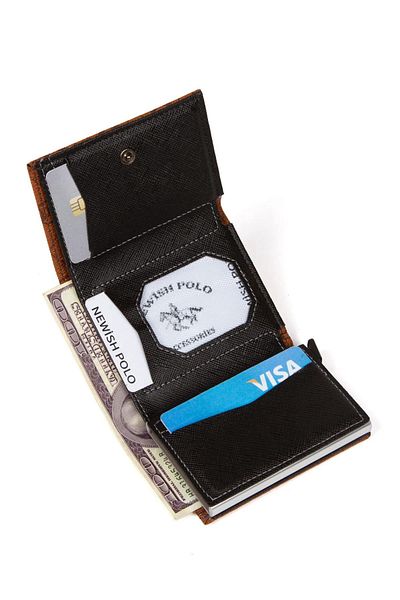 tuldar Taba RFID карта, автоматичен защитен механизъм за теглене, отделение за банкноти, портфейл за подаръчни карти