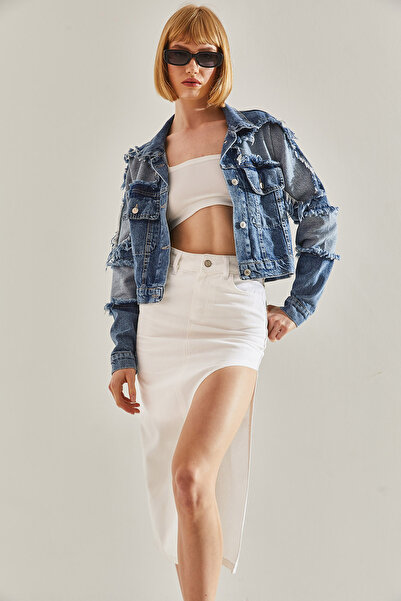 Bianco Lucci Női hasított részletes farmerszoknya60251079