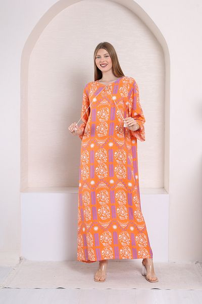 mervemoda Γυναικείο Φόρεμα Plus Size - Μακρύ Υφαντό