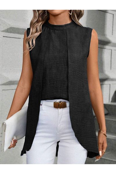 StilVibe Linen Summer Tunic - Cool Wave, Black, Editor's Picks