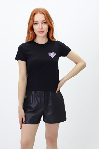 Get Crazy Tricou din bumbac cu imprimeu inimă