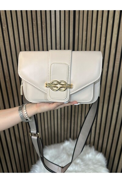 İmerShoes Бежева жіноча сумка через плече - з пряжкою, регульованим ременем, стильна 4001