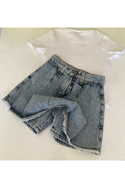 DMB BOYS & GIRLS Kız Çocuk Kot Şort Etek