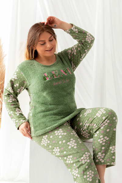 nisaNCa Plush Fleece Pajama Set - Winter Plus Size Women's Pajamas