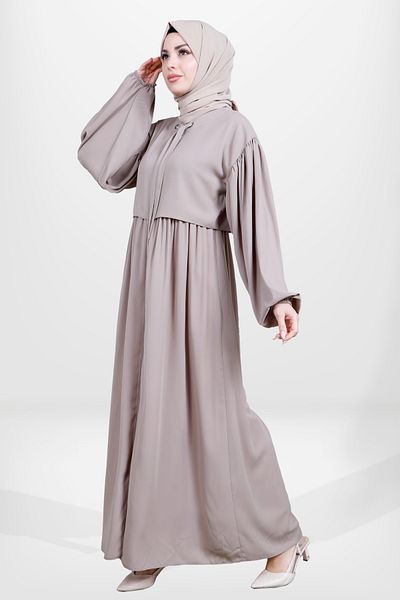 Beyza 3918 Μοντέλο Μπεζ Bolero Hijab Ferace