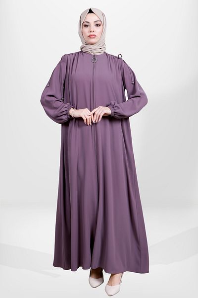 Beyza 3917 Χιτζάμπ - Σατέν Ροζ Φεράτσε με Κορδόνια