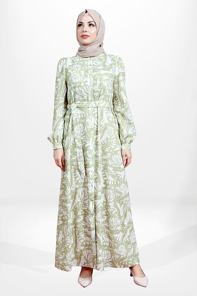 Beyza 5633 Hijab - Φόρεμα Oil Green Shirt